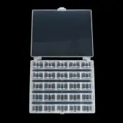 25 Spools + Empty Bobbins Case Organiser Sewing Machine Bobbin Clear Box Stor Ht
