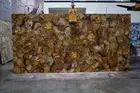Square Epoxy End Table Top Brown Petrified Coffee Table for Restaurant and Bar