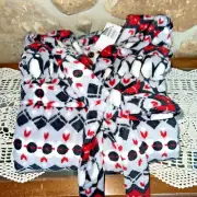 New Vera Bradley Plush Fleece Hooded Robe Penguins NWT Intarsia Red Sz S M