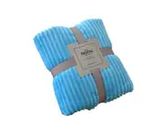 Skin-friendly Soft Throw Blanket Polyester Air Conditioned Blanket for Sofa - Sky Blue