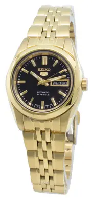 Seiko 5 Automatic SYMA40K1 21 Jewels Black Dial Day/Date Analog Ladies Womens Watch