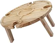 CLISPEED Folding Picnic Table with Wine Bottle Holder Low Folding Outdoor Table for Camping Beach BBQ and Picnics Durable Design Portable and Multi Functional