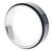 Mens Black Spinner Worry Smooth Sleek Simple Stainless Steel Ring Size 13 T74