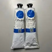 Gamblin Artist’s Oil Color,Cerulean Blue,Series 6,150 ml tubes “x2” No Punctures