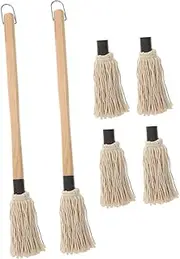 TOYANDONA 8pcs BBQ Brush with Handle Yarn Basting Brushes for Cooking Baking Grilling Durable and Easy to Clean for Kitchen and Outdoor Use