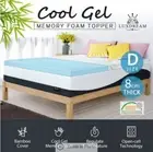8cm Double Cool Gel Memory Foam Mattress Topper Bamboo Cover Bedding CertiPUR-US
