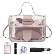 [Generic] Clear Messenger Bag - Strap Transparent Messenger Bag Stadium Approved Shoulder Bag | Large Sling Bag Jelly Tote Bag with Handle for Women & Men