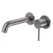 Caroma Liano II Wall Basin / Bath 175mm Mixer - 2 x Round Cover Plates - (Body & Trim) - Lead Free Gunmetal 96344GM6AF