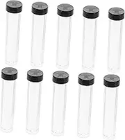 COMNESTBI 10Pcs Portable Transparent Plastic Storage Tubes with Lids Clear Storage for Easy Organization and for Craft Supplies and Items