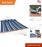 Outdoor Hammock - Two-Person with Spreader Bars - 450-Pound Capacity - Beach