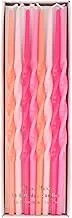 Meri Meri Twisted Long Birthday Candles for Cake (Pack of 16), 7" Tall, Unscented Meri Meri Birthday Candles