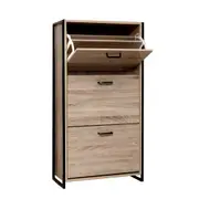 Shoe Cabinet Shoes Storage Rack Wooden Organiser Up to 24 Pairs Shelf Cupboard Metal Frame
