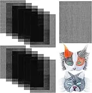 Crowye 12 Pcs Eye Mesh for Therian Mask 7.9 x 5.9 Inches DIY Therian Mask Material Kit Plastic Eye Mesh Sheets for DIY Handicraft Make Dividers Mask Accessory Kit (Black)