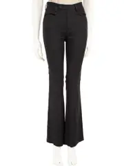 Black Linen Flared Trousers