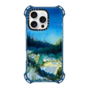 iPhone 16 Pro Bounce Case MagSafe Compatible NATURE REIGNS SUPREME 2, FOREST TREES BLUE GREEN WATERCOLOR ABSTRACT PAINTING