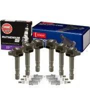 Denso 6 COP Ignition Coils & NGK 6 Ruthenium HX Spark Plugs Kit For Acura J37A1