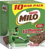 NESTLÉ MILO Snack Bars Dipped with White Chocolate, 10-Pack, 270G