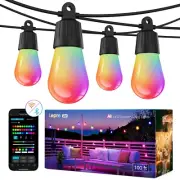 Lepro ZB1 AI Smart Outdoor String Lights APP Control, 100(88+12) ft RGB+IC+Wa...
