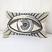 West Elm Halloween Evil Eye Lumbar Embroidered Pillow Cover w/Insert | NWT 12x21