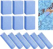 KEOHOLI 12 PCS Pools Pumice Stone,Pumice Stone for Pool Cleaning, Calcium Remover for Pool Tile,Pool Cleaner to Remove Rust and Dirt (3.93 x 2.75 x 1.57in,5.9x1.4x0.9in) (Blue)