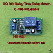 DC 12V NE555 0~60s Adjustable Delay Timing Timer Relay Switch Turn OFF Module