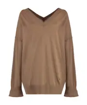 Long-sleeved pullover sweater XS,M Brown