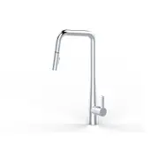BK Kuchendesigner Chrome/Matt Black Brass Pull Out Swivel Curved Kitchen Mixer