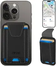 Miroddi for MagSafe Wallet, Works with Apple Find My, Stronger Magnetic Phone Wallet Tracker for iPhone 16/15/14/13/12 Series, Magnetic Card Holder with Privacy Flap, RFID Blocking, Fit 7 Cards, Black