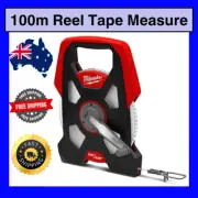 Milwaukee 100M Open Reel Long Tape Measure, 9.5mm Nylon Site Setout Steel Blade