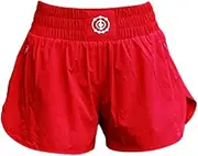 [FLUORY] Women's 2 in 1 Running Shorts High Waisted Lightweight Athletic Workout Gym Yoga Sports Shorts Whiht Zipper Pockets
