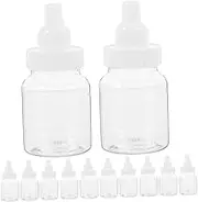 SHOWERORO 20Pcs Milk Bottle Candy Holders Transparent Decorative Candy Boxes for Shower Birthday Parties and Festivals for Treats and Trinkets