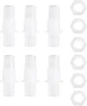 1/2" Hose ID Barb Thru-Bulk Bulkhead Fittings Union Adapter Plastic Fittings with Washers for Aquarium Water/Fuel/Air (Pack of 6)