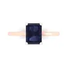 2 ct Emerald Cut Sapphire Gemstone Solitaire Ring Rose Gold, Anniversary Gift