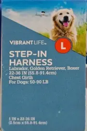 Vibrant Life Step-In Dog Harness Size Large 22-36 in NEW