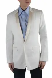 Dolce & Gabbana "Gold" Men's White Silk One Button Blazer Size US 36 IT 46