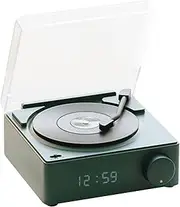 Record Player Bluetooth Speaker Vintage Style Wireless Turntable with 360 Degree Surround Sound HiFi Stereo Portable Speaker for Bedroom Living Room ABS PC Material 12 Hour Battery (緑)