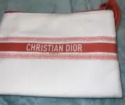 Christian Dior Fragrance Pouch Towel Fabric 17 × 24 cm / White & Peach