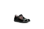 Geox Girls Naimara T-Bar Leather Ballerina Flats (Black Patent) - UTFS8630
