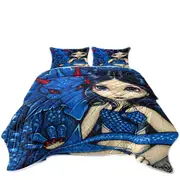 Big Eyed Girl and Blue Dragon Coverlet