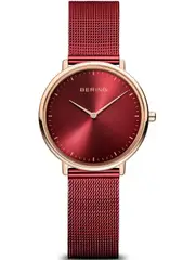 Bering 15729-363 Red Dial Stainless Steel Womens Watch
