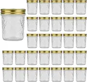 6 oz Glass Jars With Regular Lids,Mini Wide Mouth Mason Jars,Storage Jars Clear Small Canning Jars With Gold Lids,Canning Jars For Honey,Herbs,Jam,Jelly,Baby Foods,Wedding Favor,Shower Favors 30Pack …