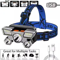 在飛比找蝦皮購物優惠-Portable LED headlamp five hea