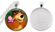 1 MASHA And The BEAR Bezel Necklace set 1!