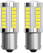 Aestustheri 2-Pack P21W 1156 BA15s LED Bulbs, 6500K White 12V-24V 6W Super Bright LED Lights for Reverse, Backup, Brake, Tail, Fog, Stop, DRL, and Interior Lighting