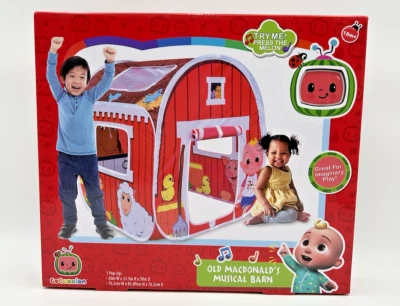 CoComelon Old MacDonald's Musical Barn Pop Up Tent Easy to Setup Farm Barn