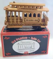 Musical Box Powell & Hyde San Francisco 7" Cable Car Oak Wood KK Rosetta