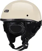 Vintage German Motorcycle Half Helmets with Visor for Men and Women DOT/ECE Certification Open Face Helmet Half Shell Helmet Braincap for Bike Cruiser Chopper Moped Scooter