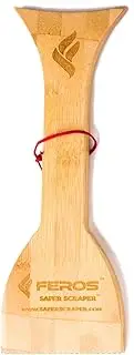 FEROS Safer Scraper - Wood BBQ Wooden Grill Cleaner + FREE Waterproof Storage Bag! Cleans top AND BETWEEN barbecue grates. Use to oil & clean barbeque. Sustainable replacement for wire bristle brush