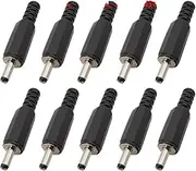 ROBAUN 10Pcs DC 3.5mm X 1.35mm Male Plug Female Jack DC Power Connector Soldering Type DC Power Plug Socket Adapter(10 Male)