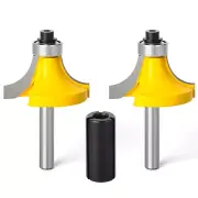 2PCS Roundover Edging Router Bit Set, 1/4-Inch Shank round Nose, Cutter Tools 1/